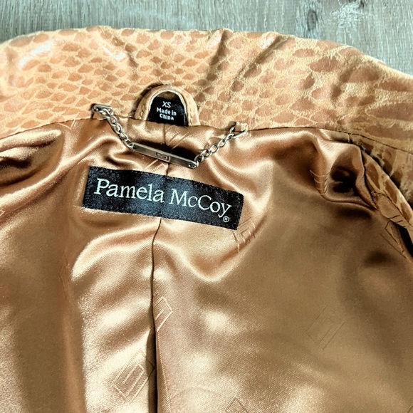 Pamela McCoy Vintage Leather Snakeskin Jacket Women’s Size XS snap out underarm - Picture 9 of 9